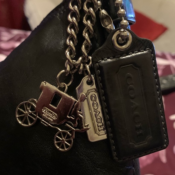 Coach 12683 Black Leather Shoulder Bag with Chain charms and Tag - Picture 6 of 6